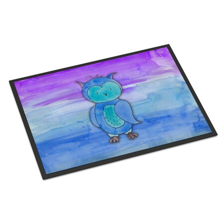 Carolines Treasures 24 x 36 in. Blue Owl Watercolor Indoor or Outdoor Mat BB7426JMAT